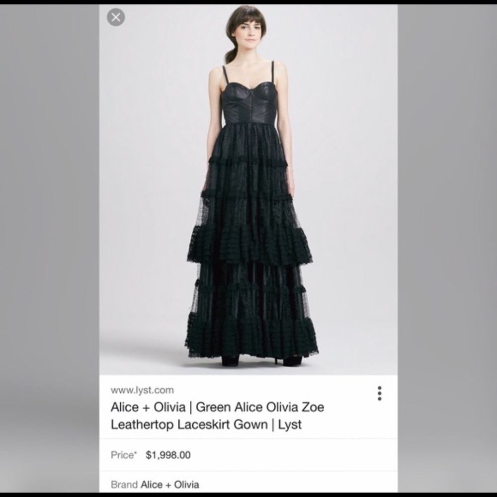 Black Alice Olivia tulle and leather gown